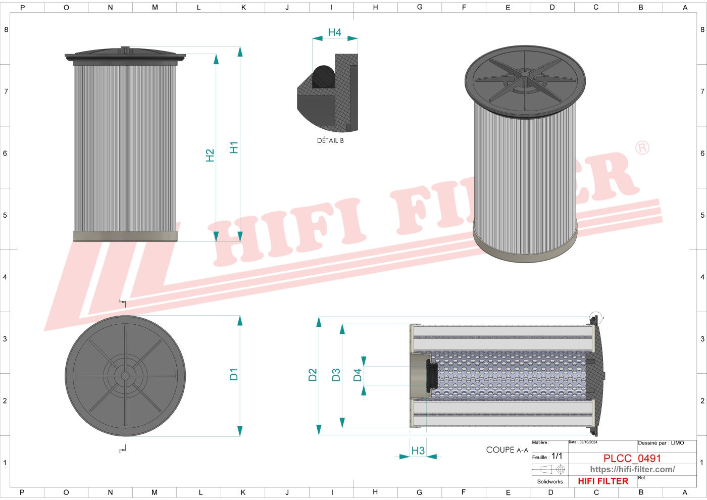 Schema tecnico Prefiltro aria