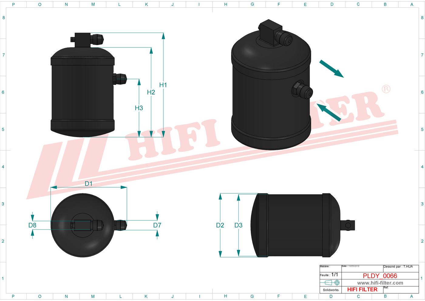 Schema tecnico Filtro carburante