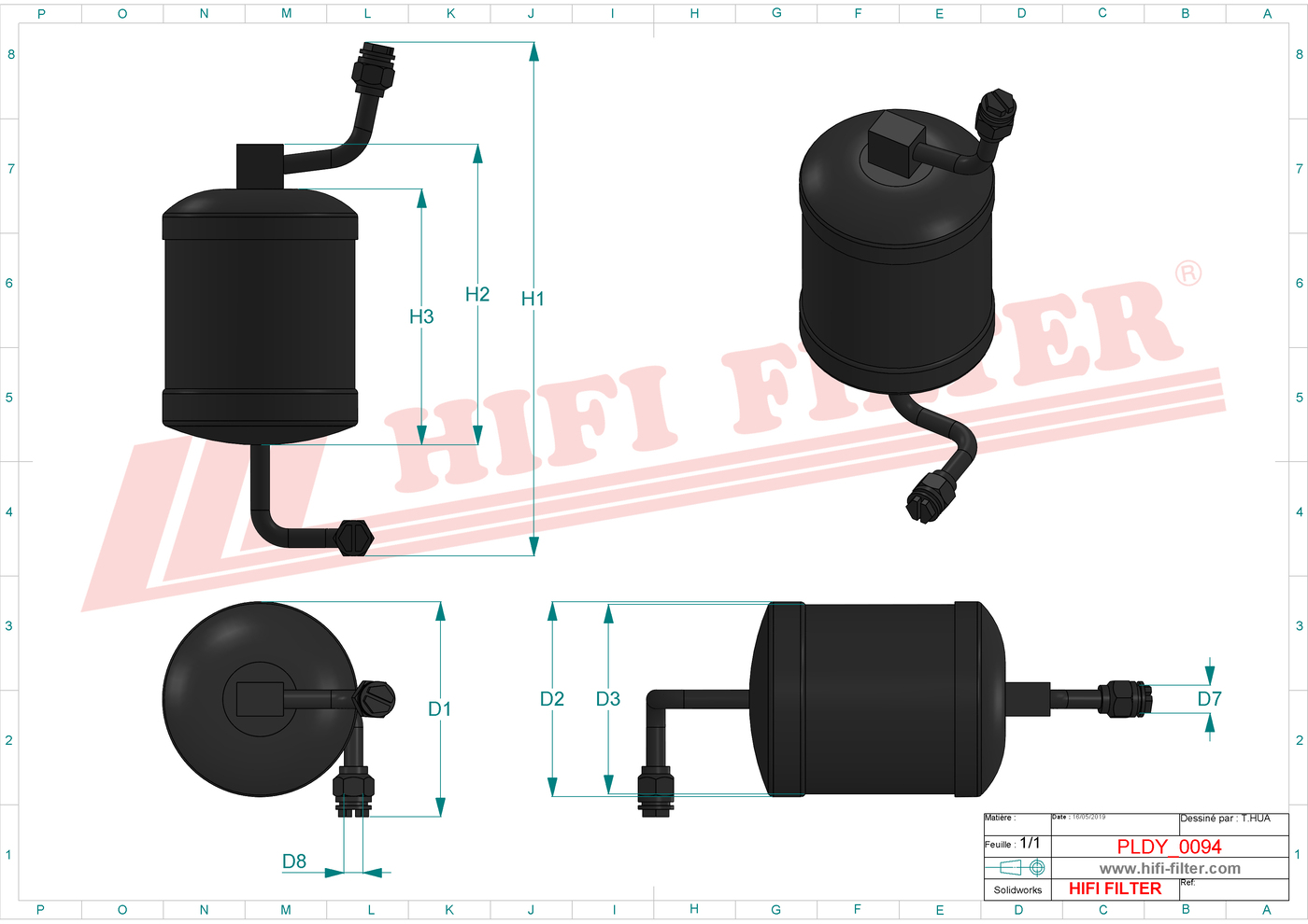 Schema tecnico Filtro carburante