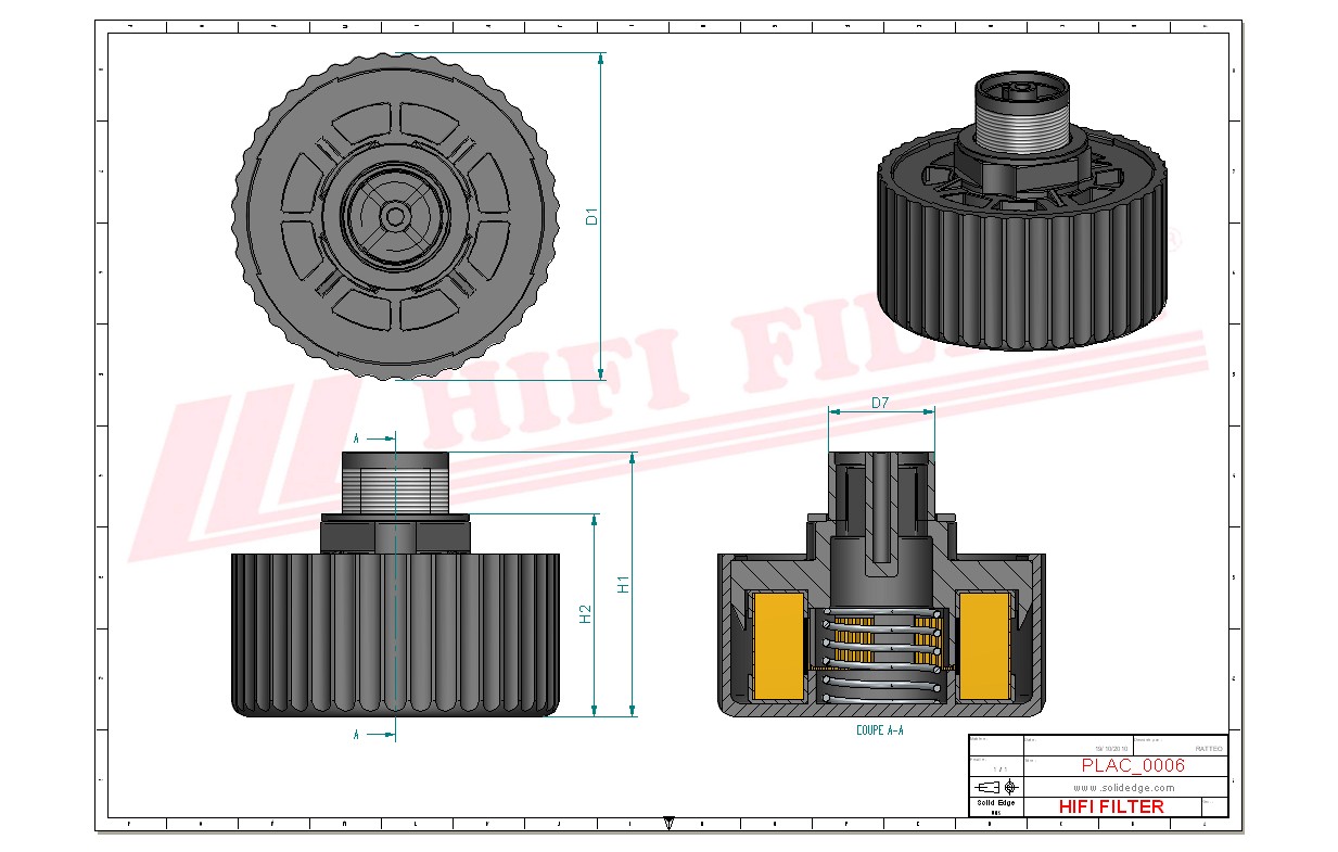Schema tecnico Filtro aria