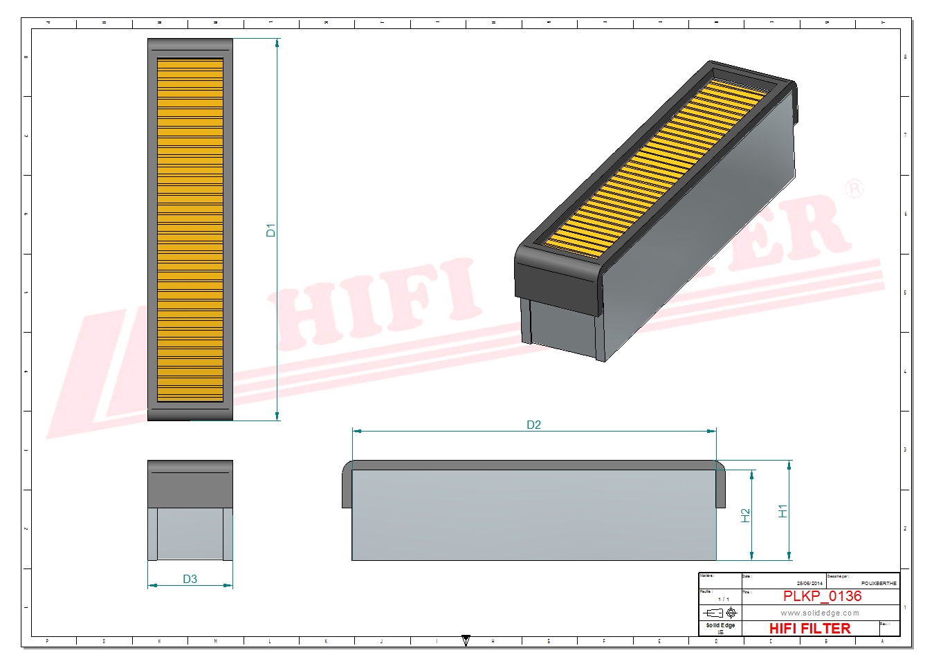 Schema tecnico Filtro abitacolo