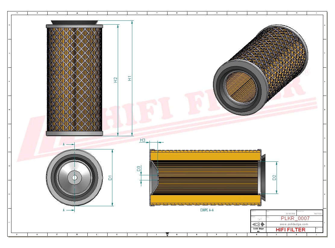 Schema tecnico Filtro abitacolo
