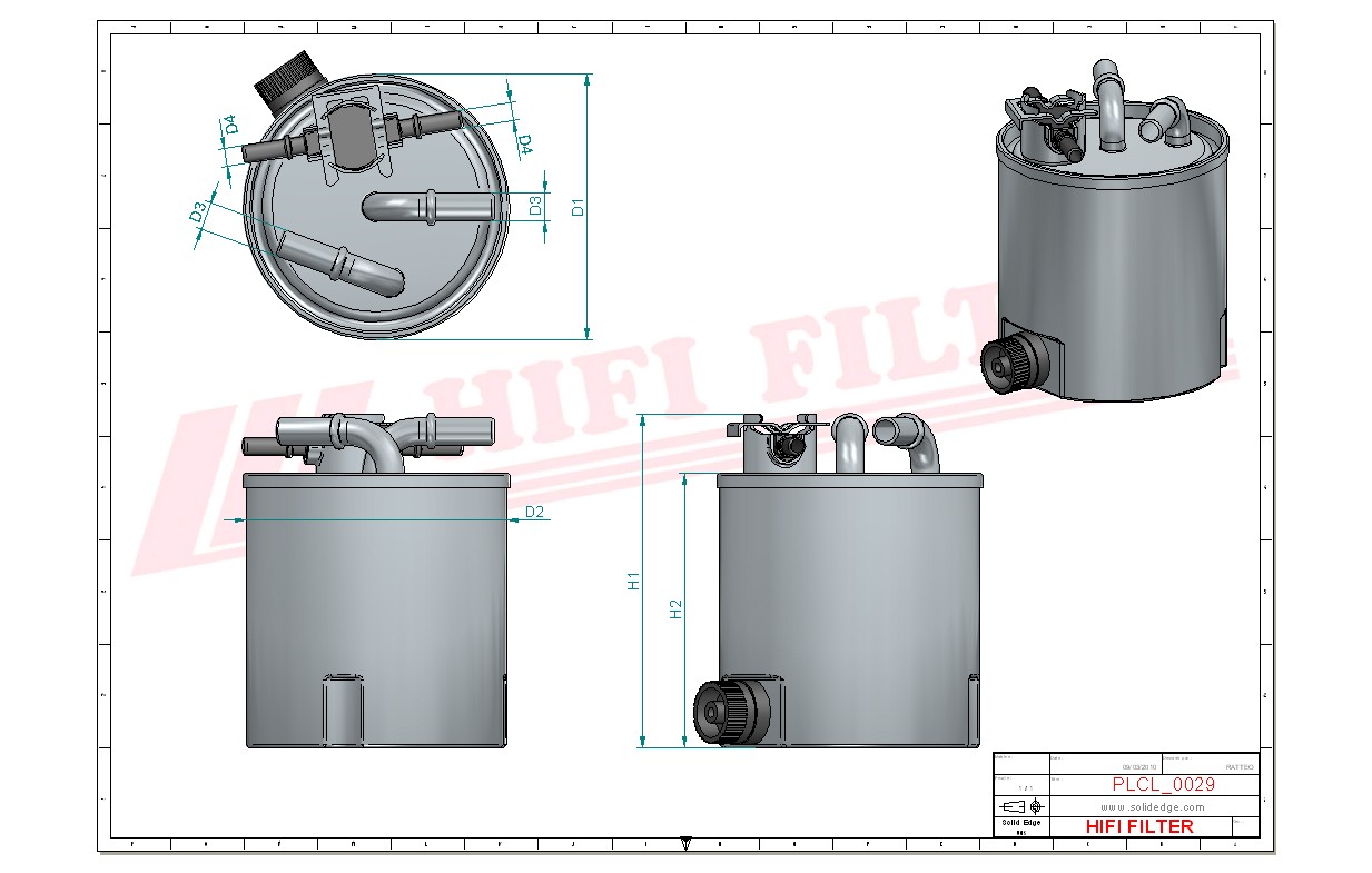 Schema tecnico Prefiltro aria