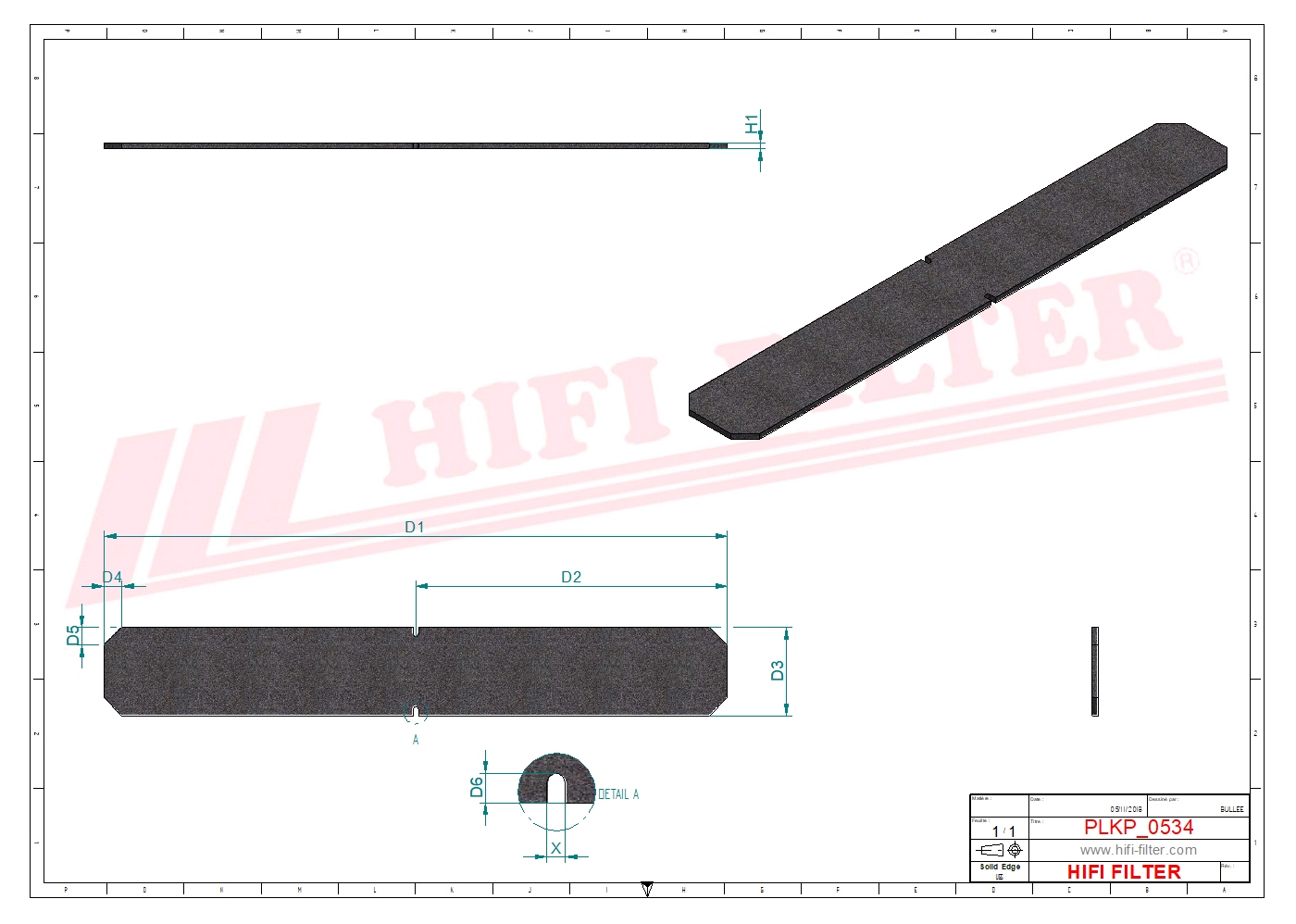 Schema tecnico Prefiltro aria