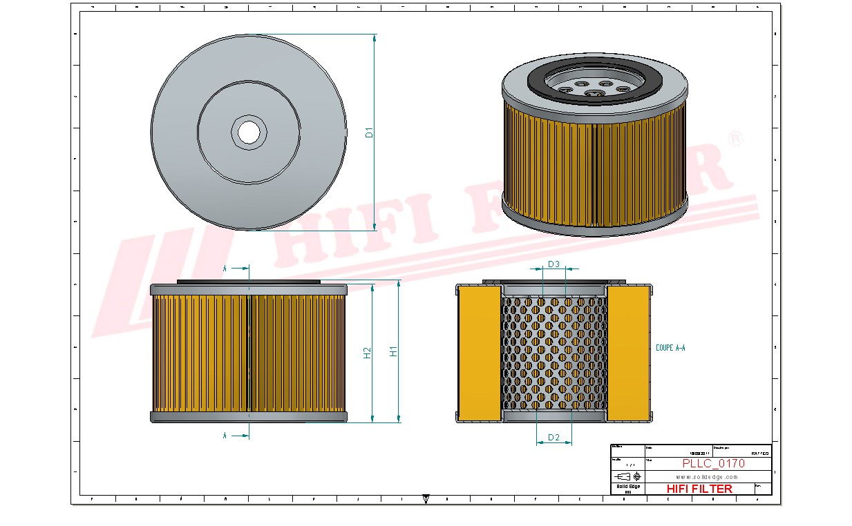 Schema tecnico Filtro olio 1006765375 per trattori e macchine agricole