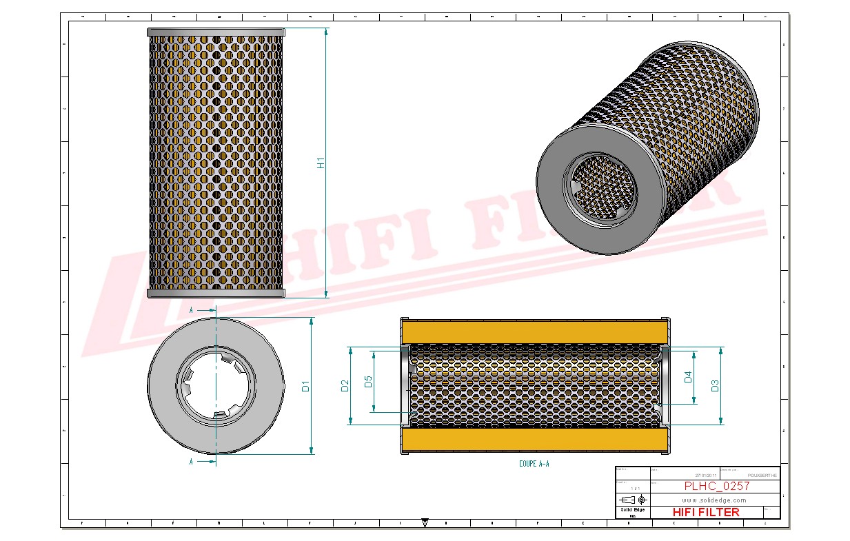 Schema tecnico Filtro olio