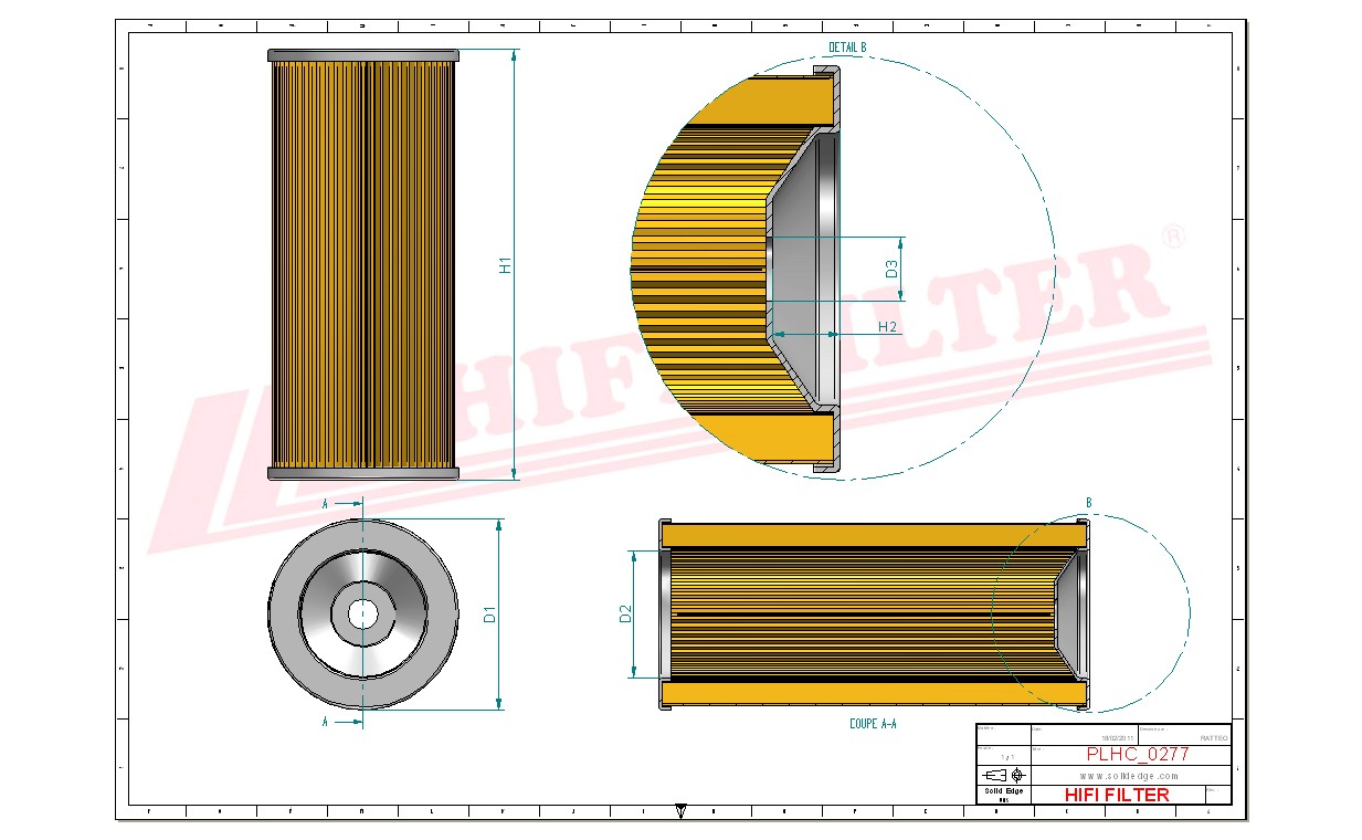 Schema tecnico Filtro idraulico 937843Q per trattori e macchine agricole