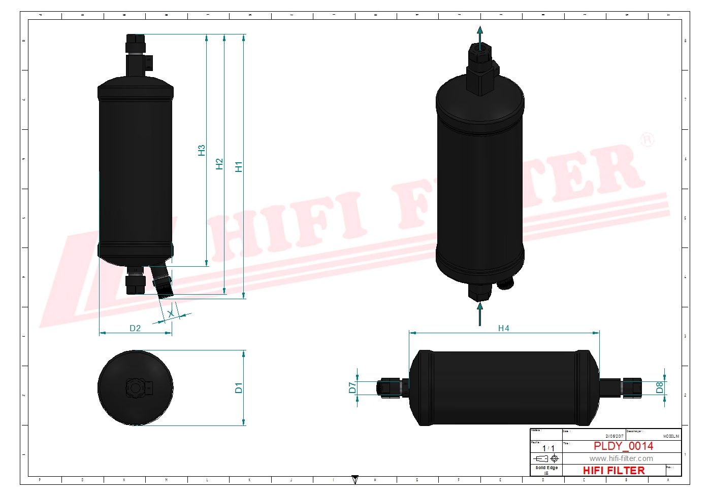 Schema tecnico Filtro carburante