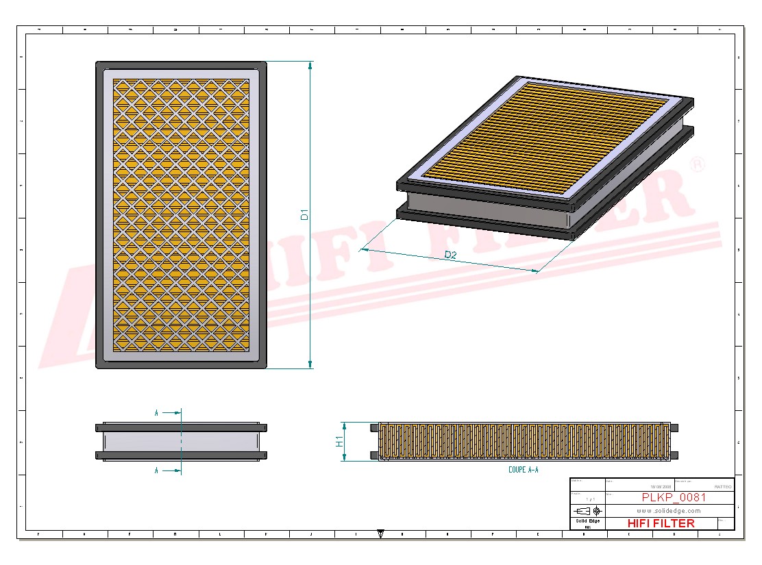 Schema tecnico Filtro abitacolo