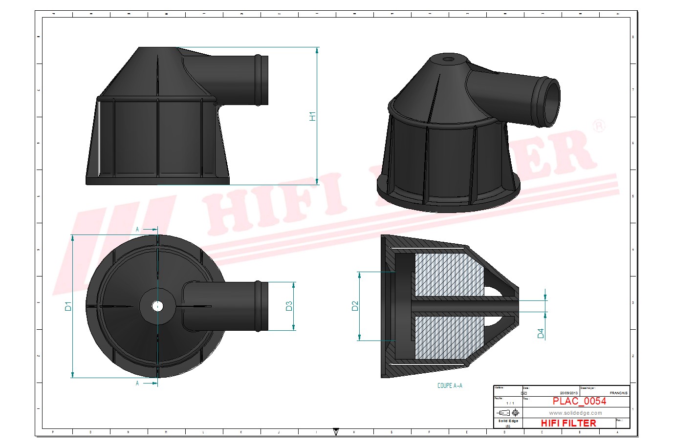 Schema tecnico Filtro Aerazione Motore WOA105945 per trattori e macchine agricole