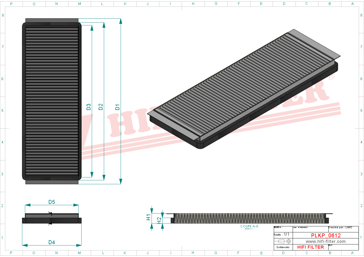 Schema tecnico Filtro abitacolo 0691817 per trattori e macchine agricole