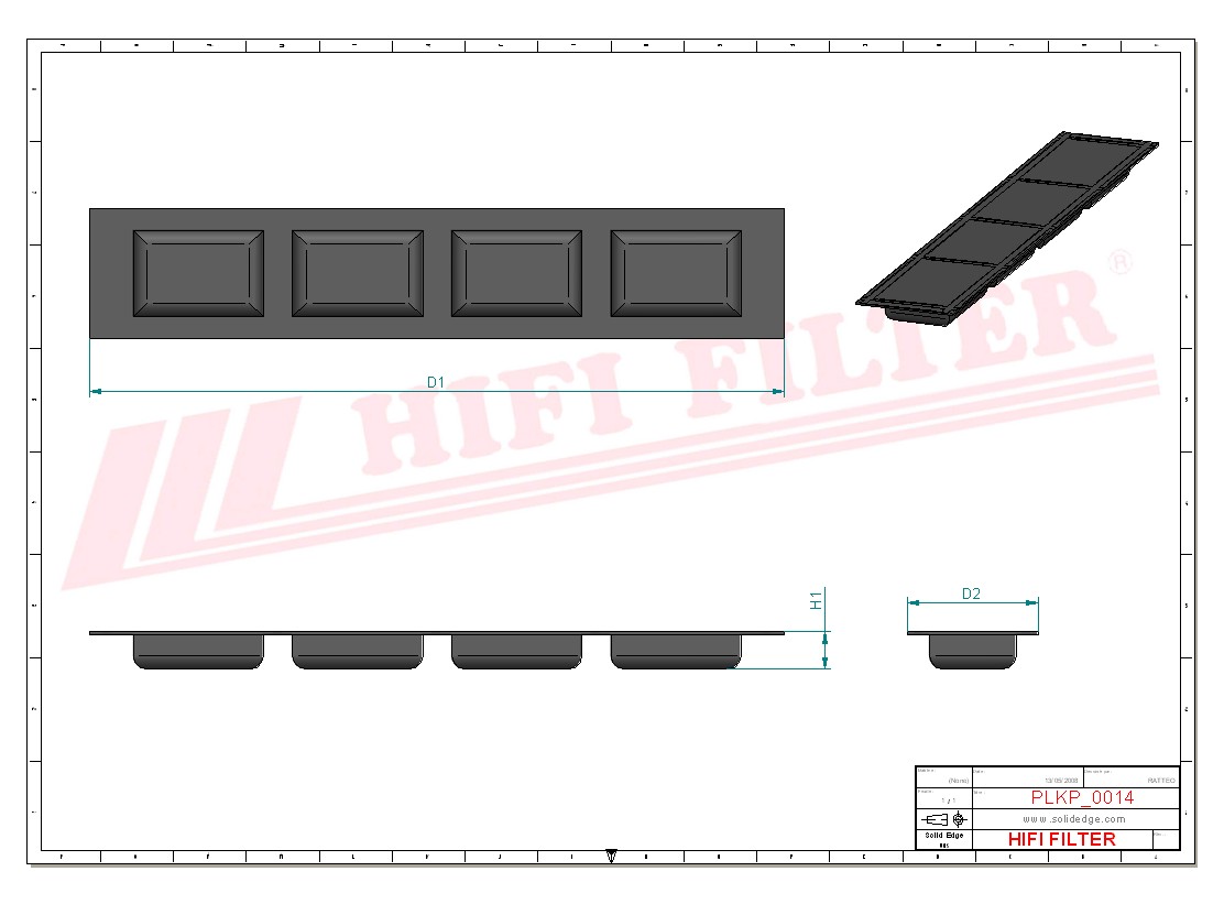 Schema tecnico Filtro abitacolo ai carboni attivi
