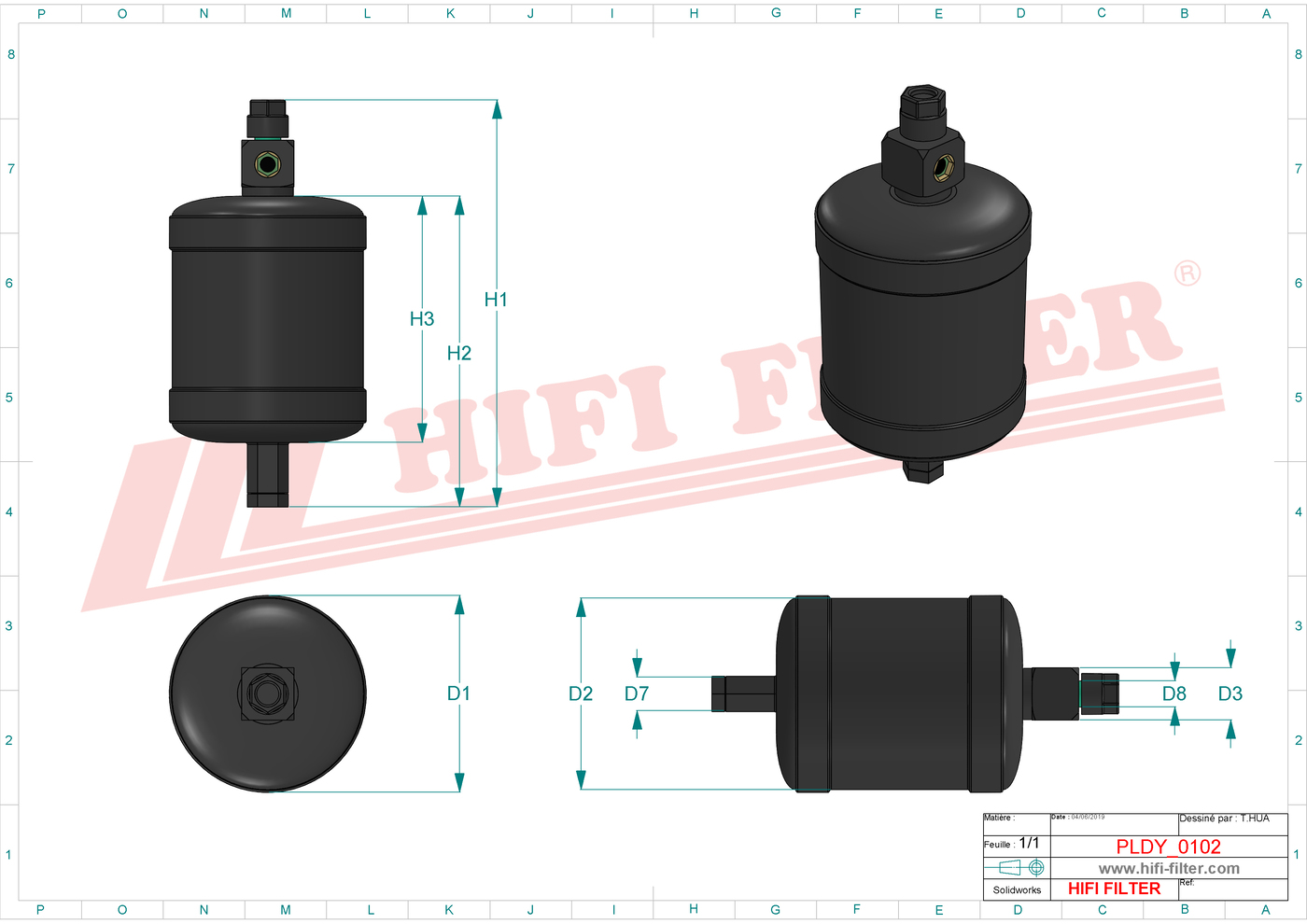 Schema tecnico Filtro carburante