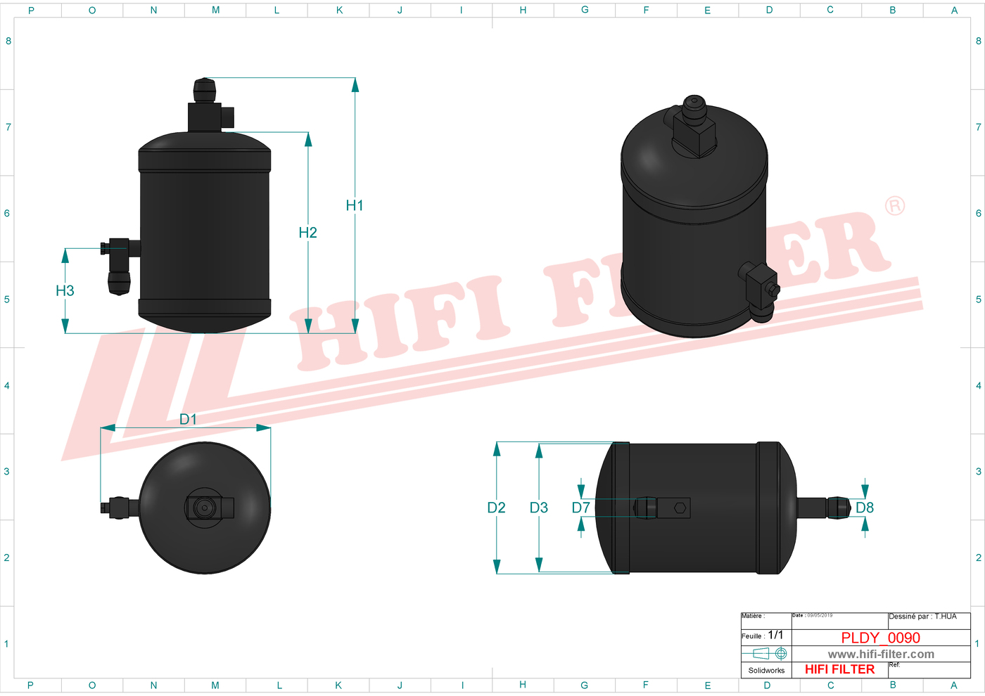 Schema tecnico Filtro carburante
