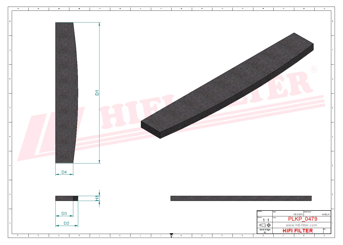 Schema tecnico Prefiltro aria