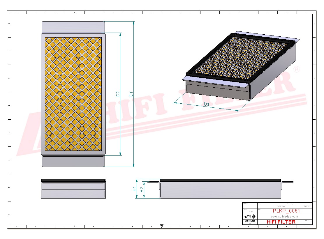 Schema tecnico Filtro abitacolo