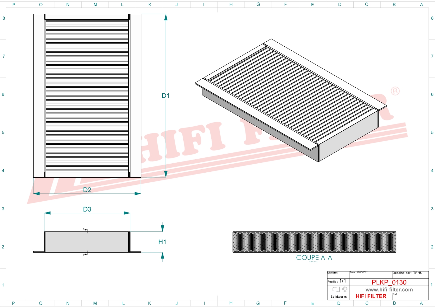 Schema tecnico Filtro abitacolo