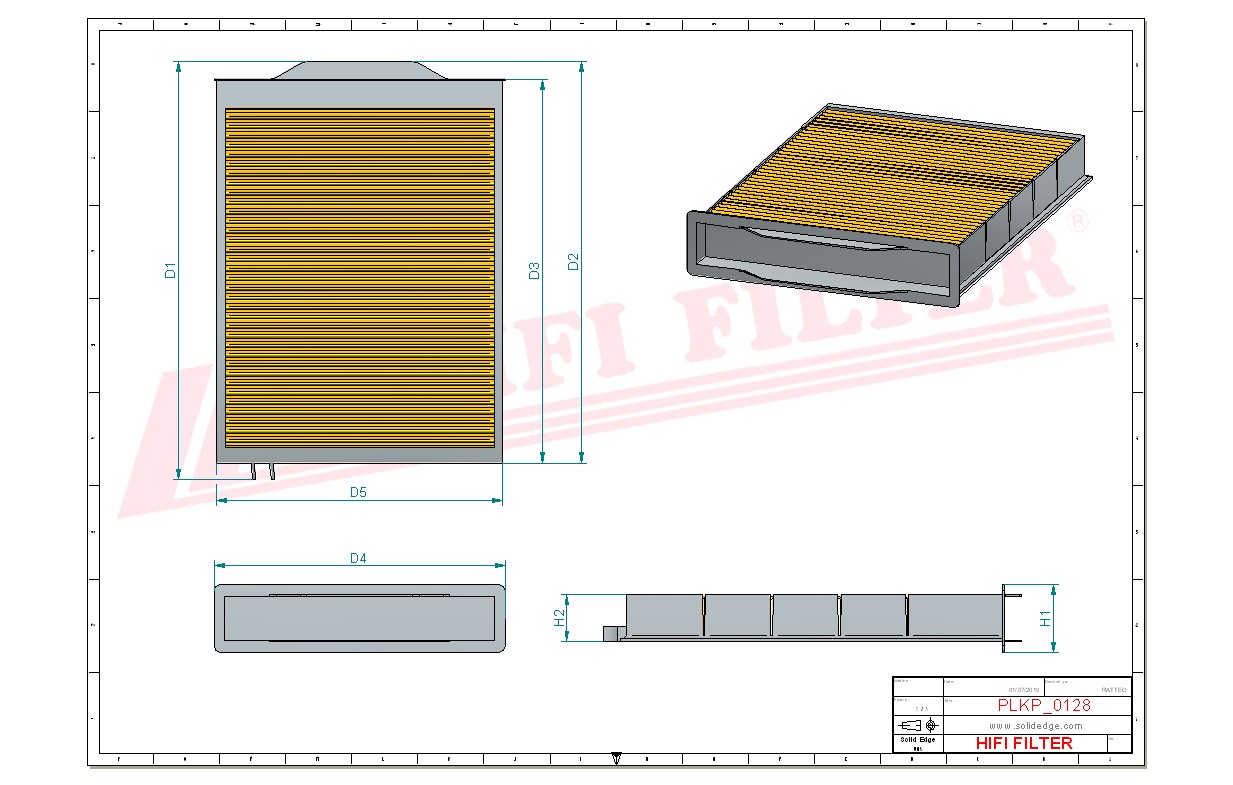 Schema tecnico Filtro abitacolo 237283 per trattori e macchine agricole