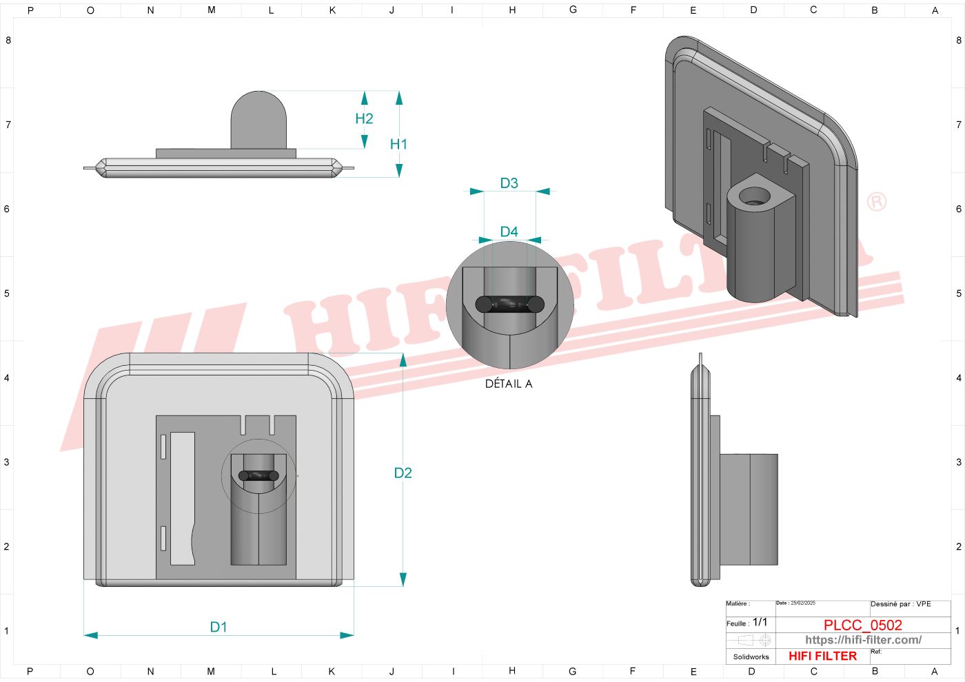 Schema tecnico Filtro Urea 5065818 per trattori e macchine agricole
