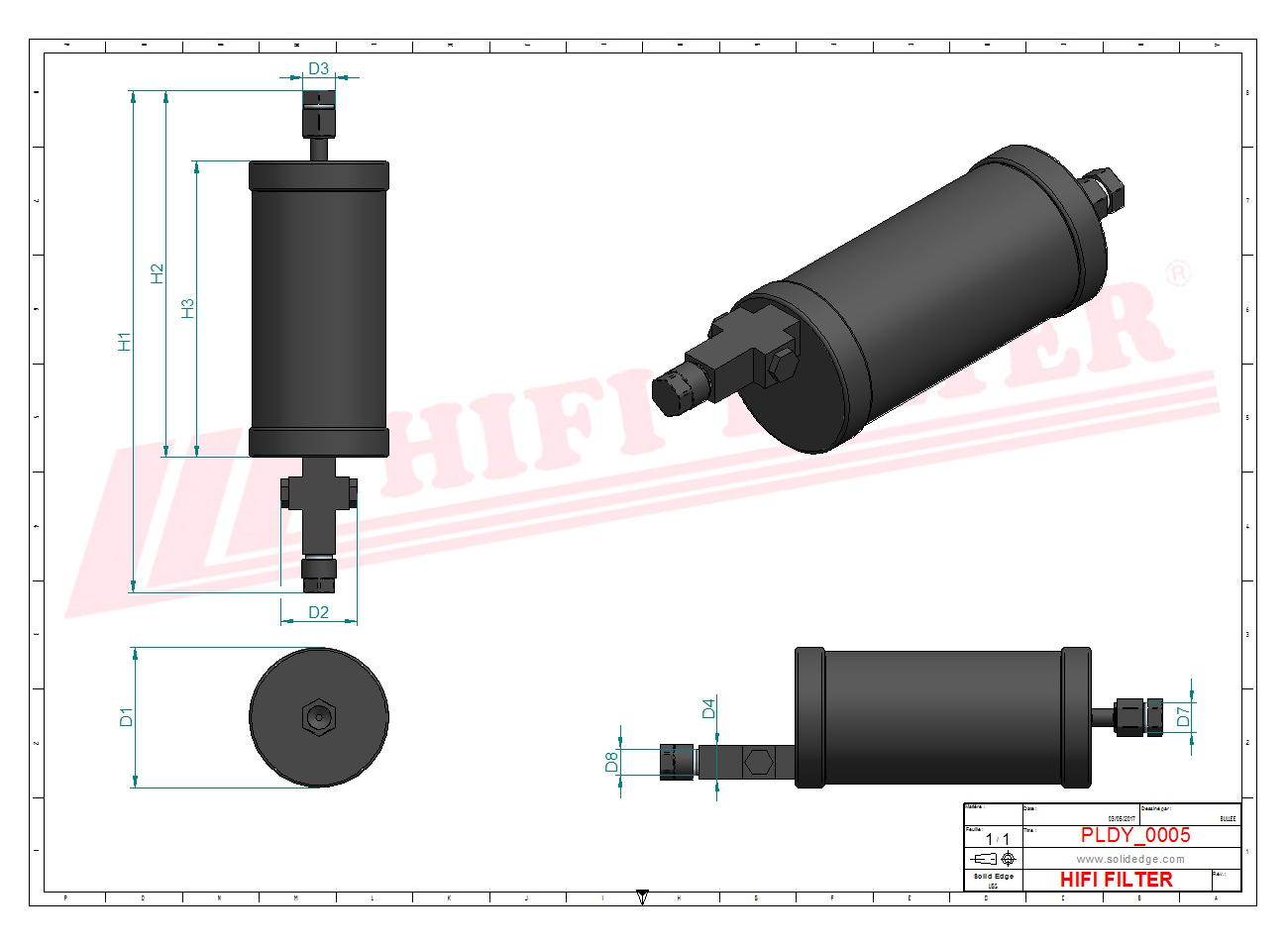 Schema tecnico Filtro Desidratatore Per Climatizzatori 10665225 per trattori e macchine agricole