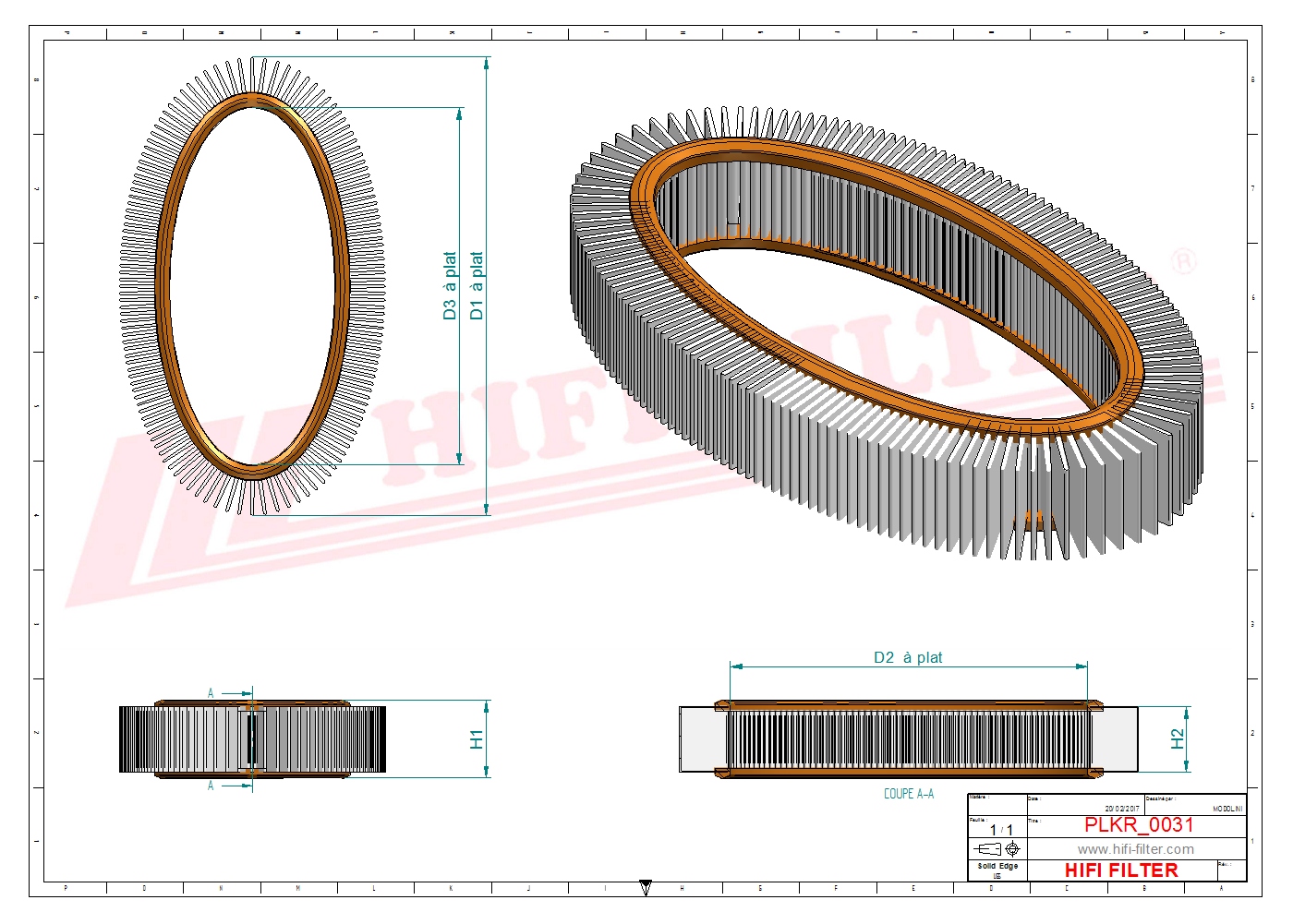 Schema tecnico Filtro abitacolo
