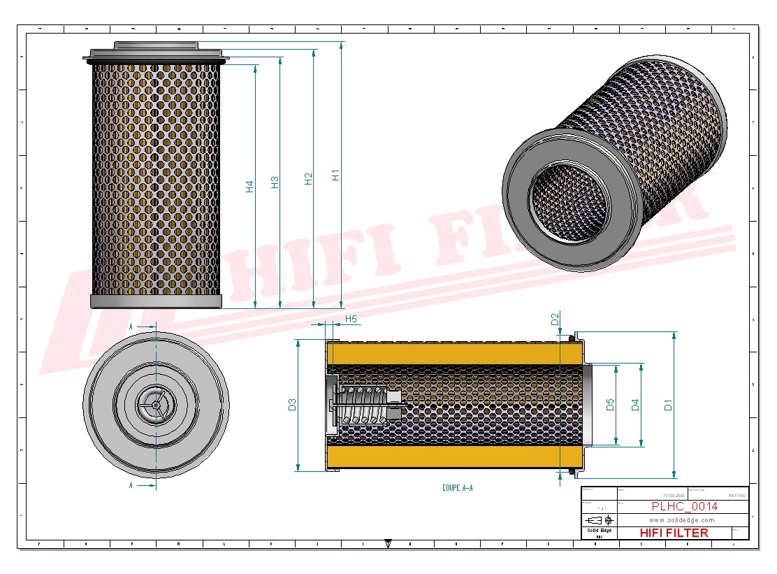 Schema tecnico Filtro idraulico 7361083 per trattori e macchine agricole