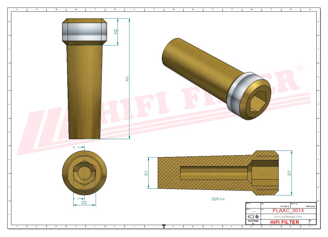 Schema tecnico Filtro aria
