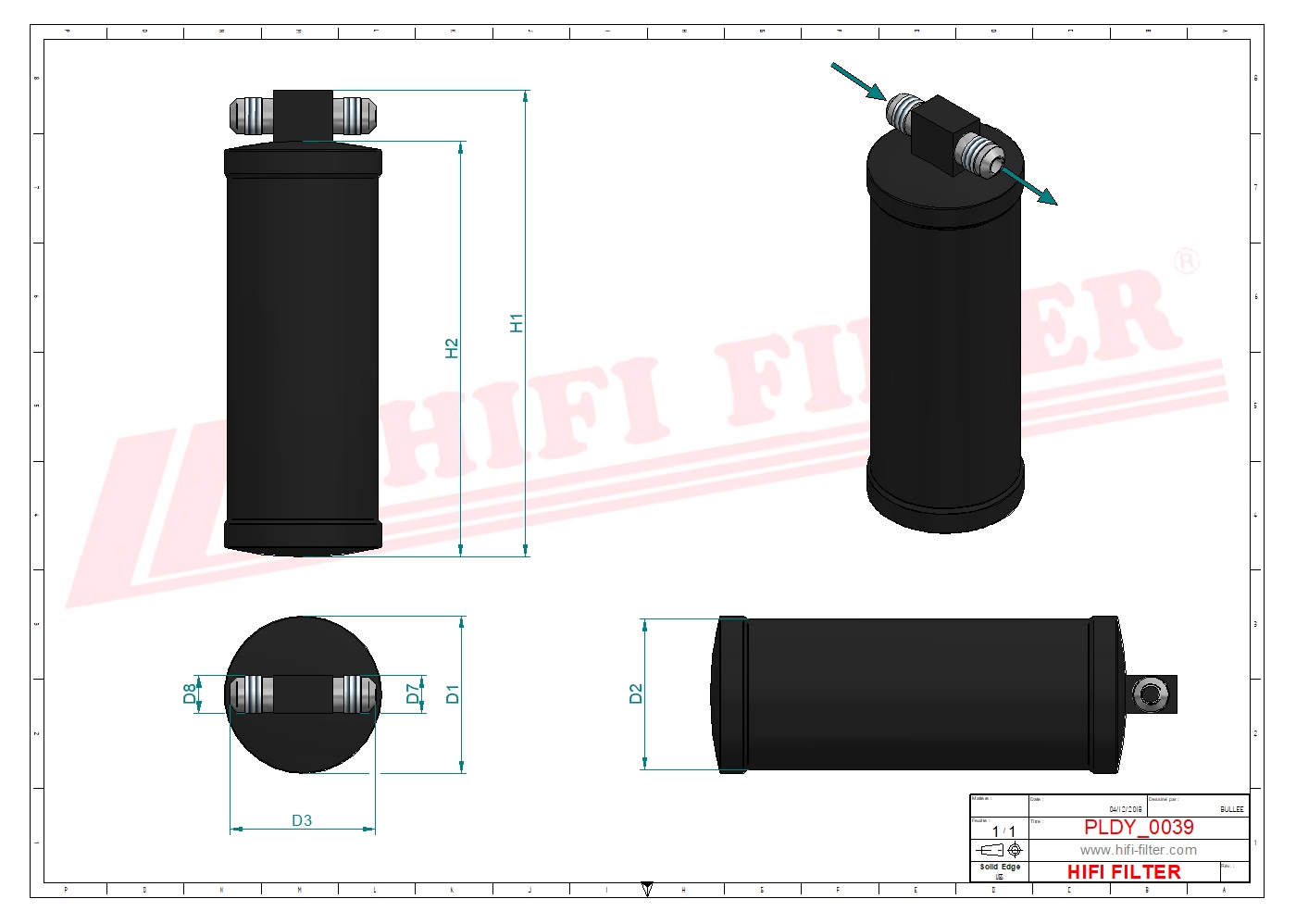 Schema tecnico Filtro carburante