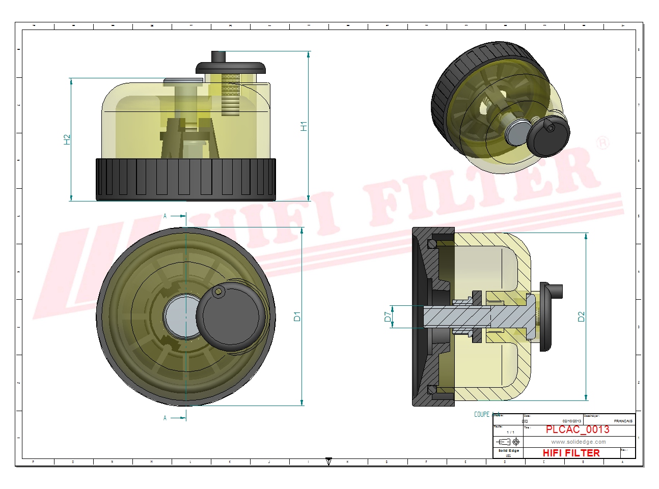 Schema tecnico Bicchiere RE51650 per trattori e macchine agricole
