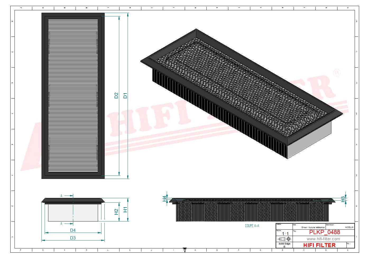 Schema tecnico Filtro abitacolo