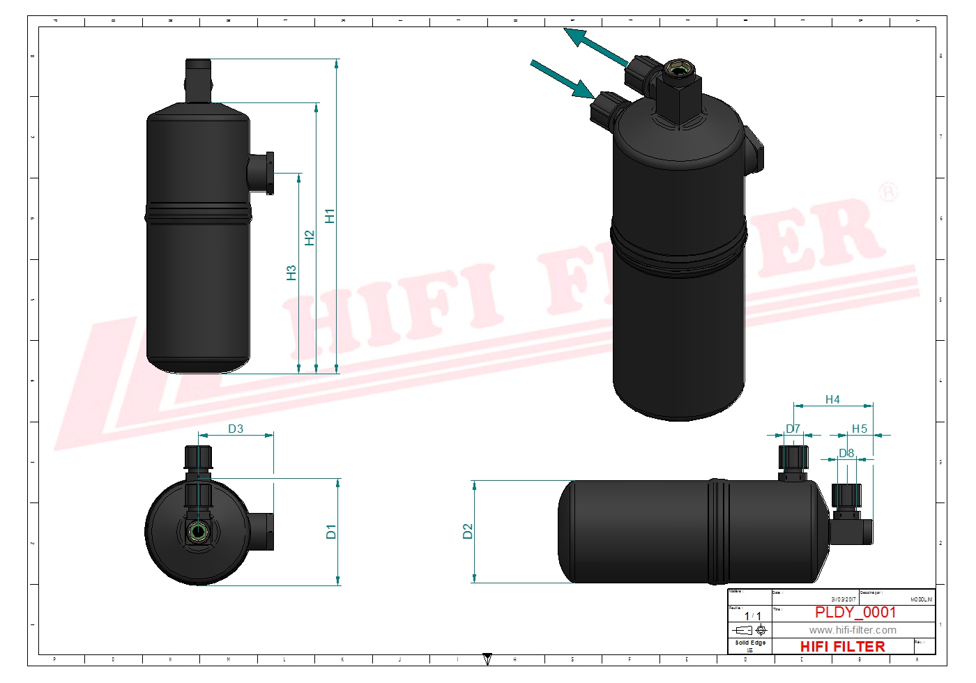 Schema tecnico Filtro carburante