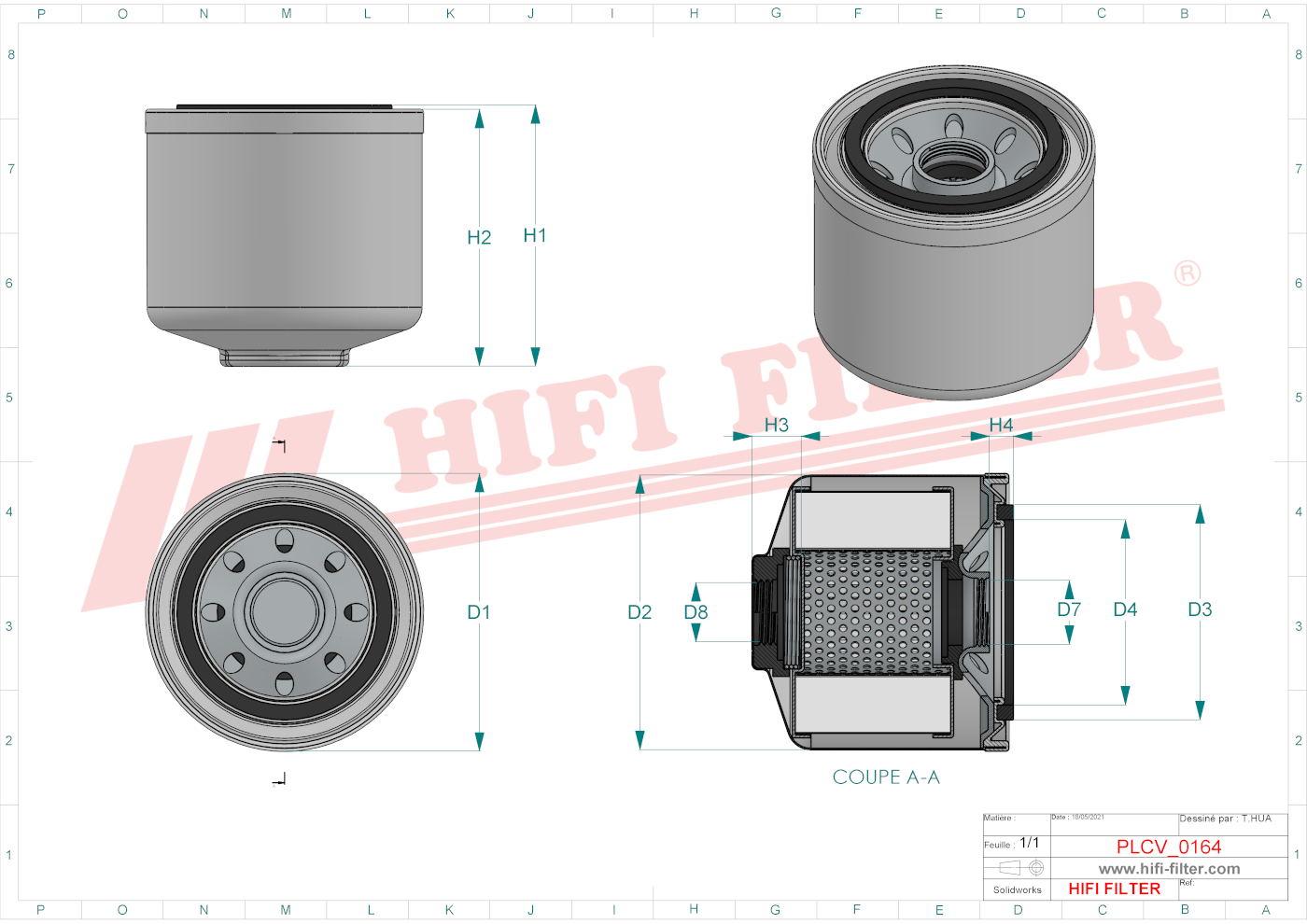 Schema tecnico Filtro carburante