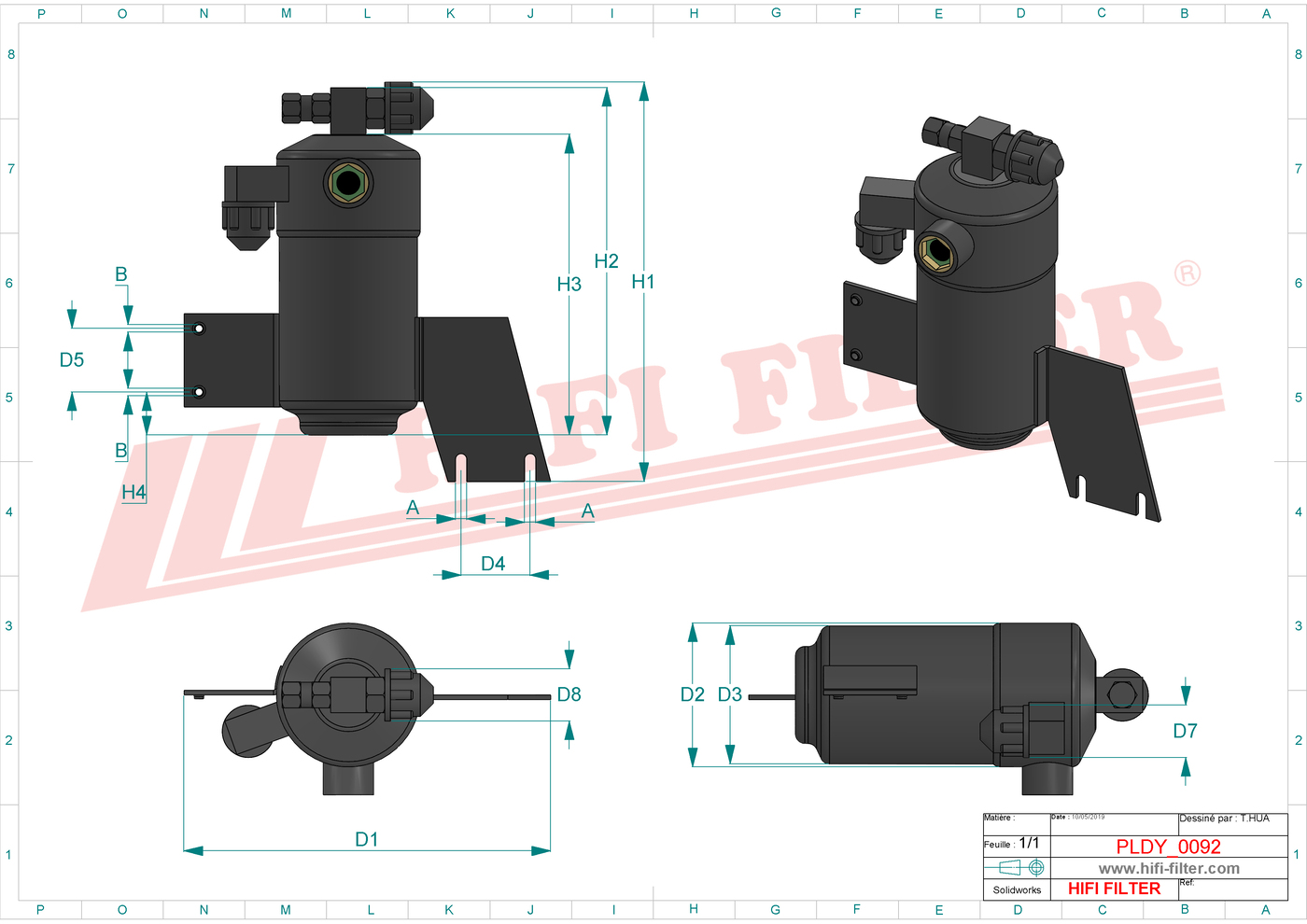 Schema tecnico Filtro carburante