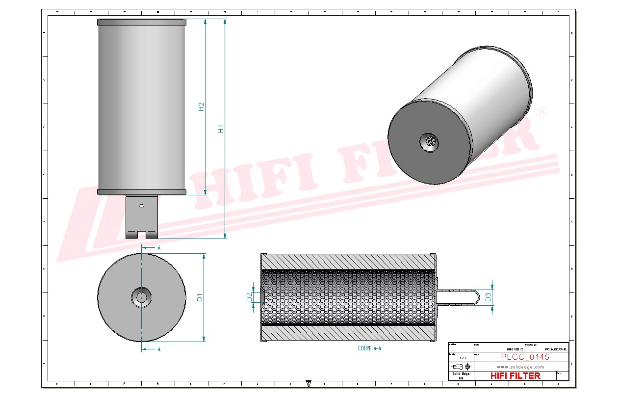 Schema tecnico Filtro carburante