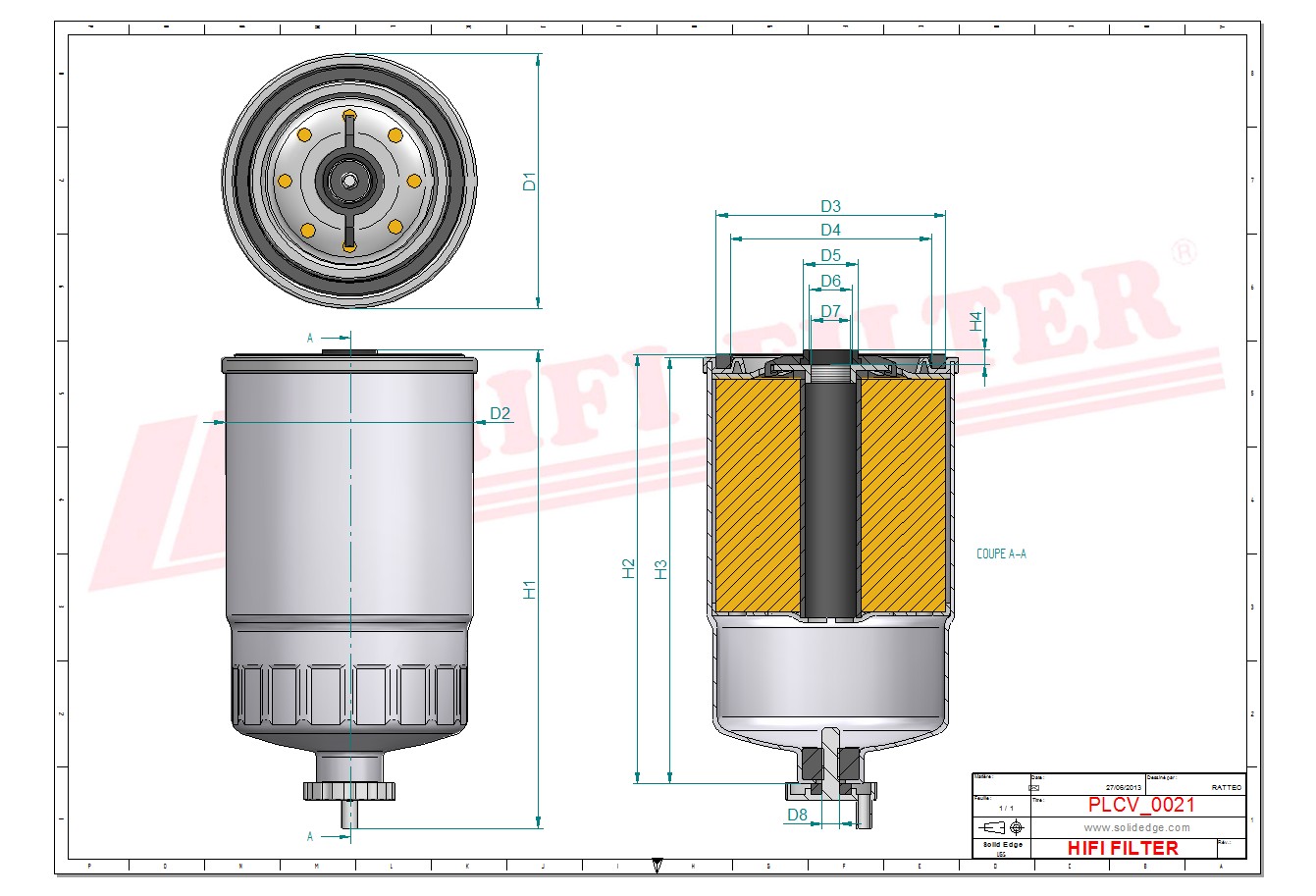 Schema tecnico Filtro carburante 000649500.0 per trattori e macchine agricole