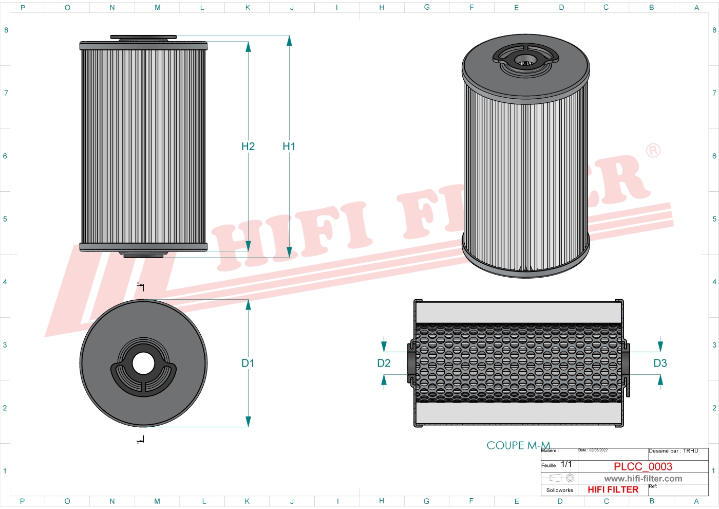 Schema tecnico Filtro carburante 0000921505 per trattori e macchine agricole
