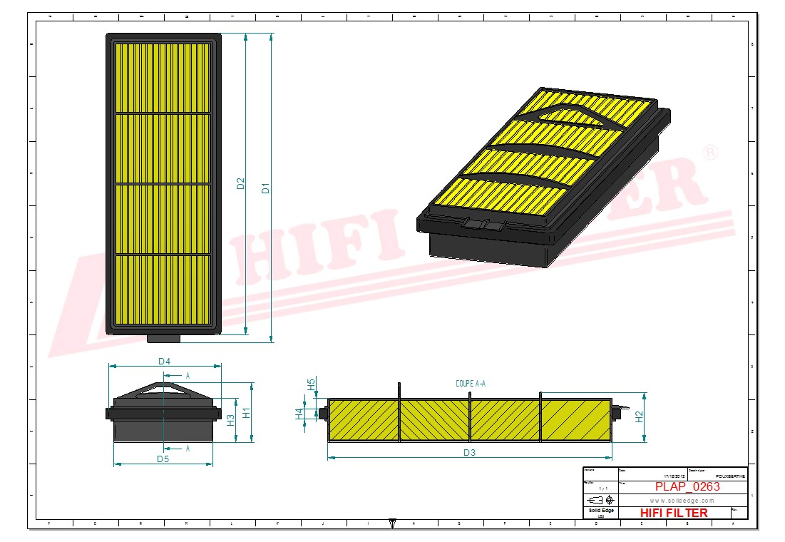 Schema tecnico Prefiltro aria