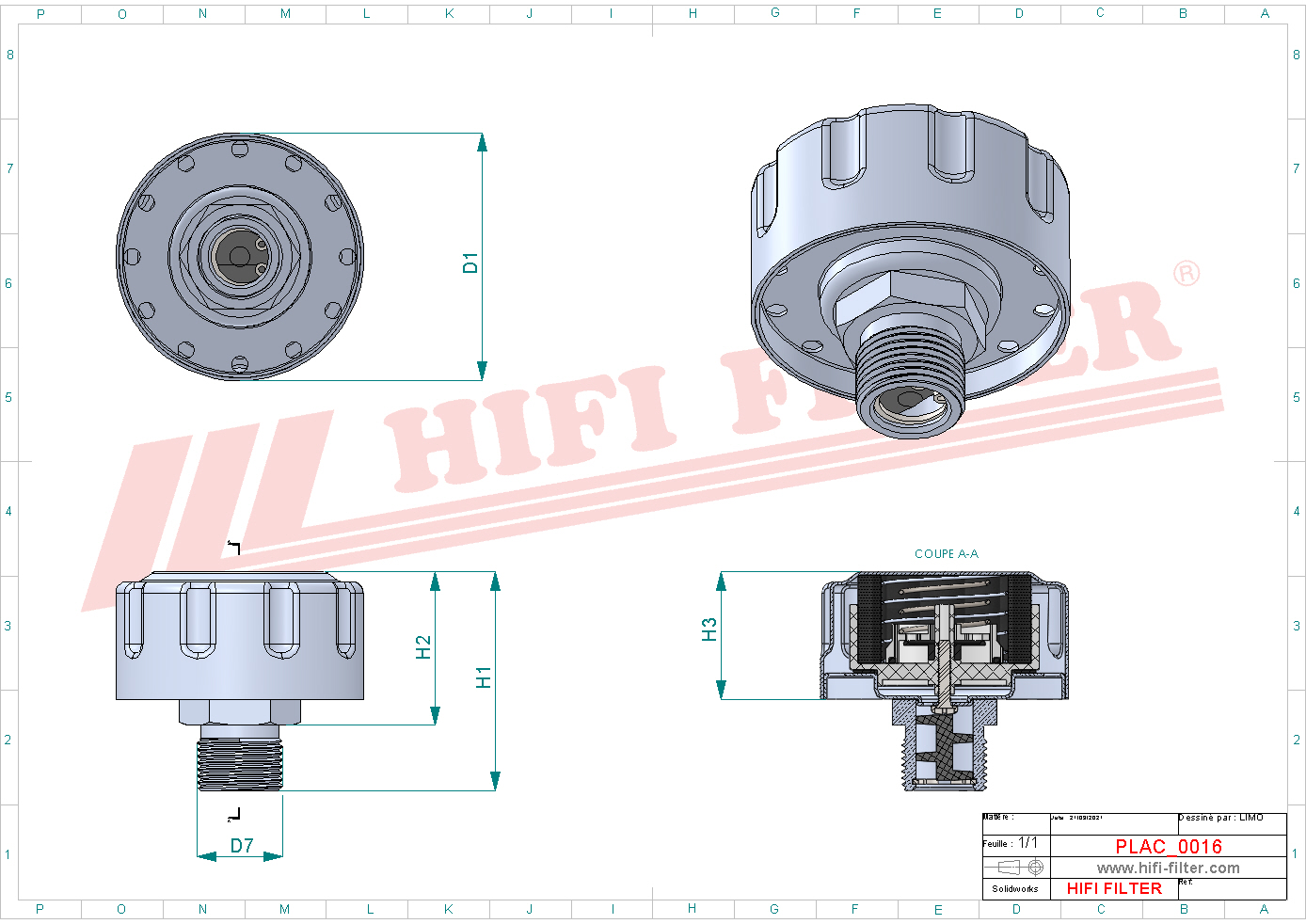 Schema tecnico Filtro Di Aerazione 1909042 per trattori e macchine agricole